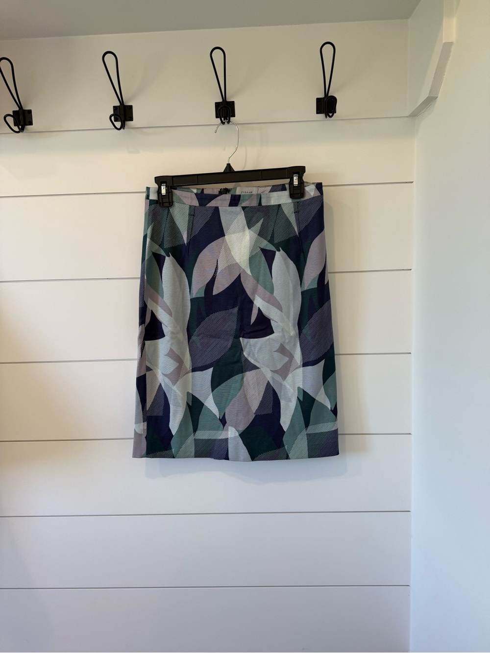 Jigsaw Geometric Leaf Pencil Skirt Size 6